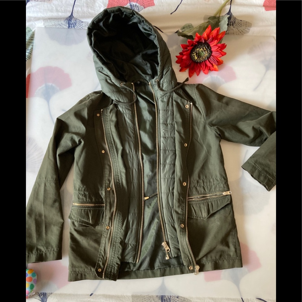 Topshop Hooded Utility Jacket and Double Zipper - Picture 2 of 10